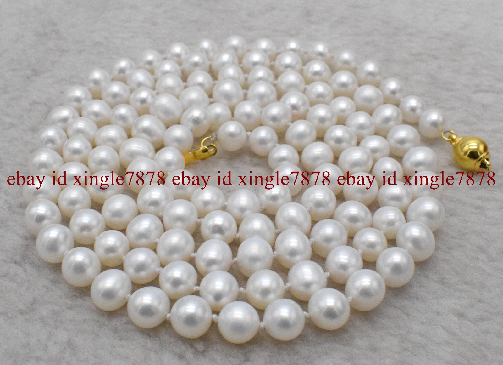 Natural 7-8mm RealWhite Freshwater Cultured Pearl Necklace 18-100″