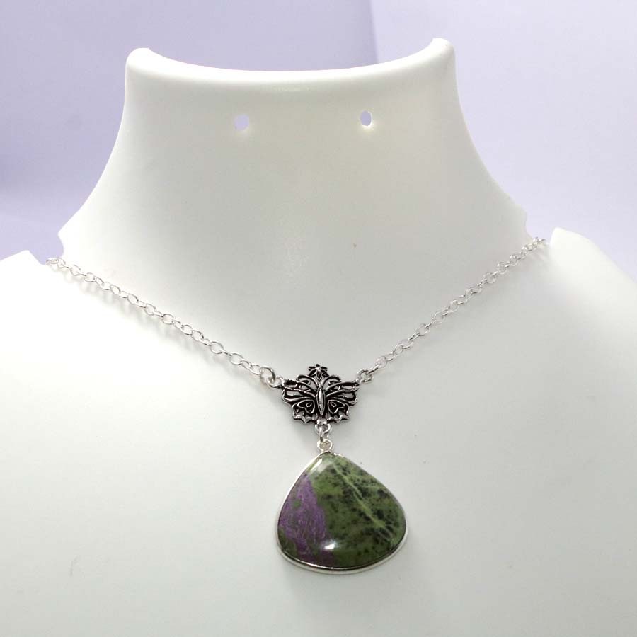 Exclusive Purpurite 925 Silver Plated Necklace 18″ Unique Fashion Jewelry JW