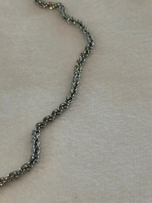 Silver Tone Five Heart Cluster Pendant Rope Chain Necklace 30 Inch