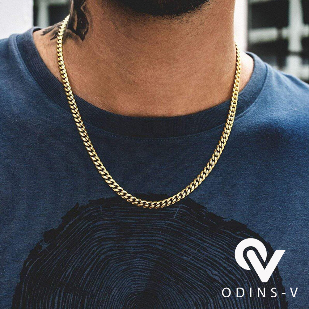 Mens Womens Chain Silver Gold Black Cuban Link Necklace 3mm 5mm 7mm 9mm 11mm 15m