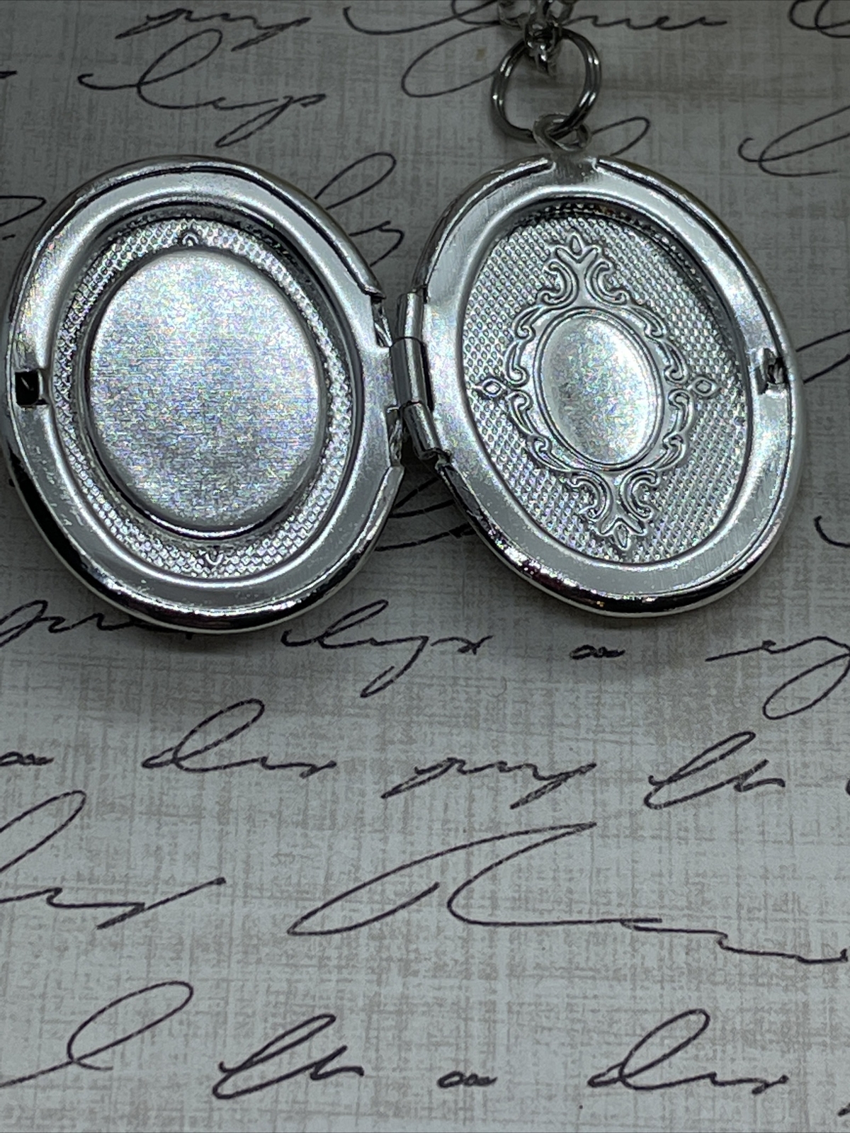 Pink Frosted Tulip Silver Photo Locket Necklace Bridal Gift Mom Wife Anniversary