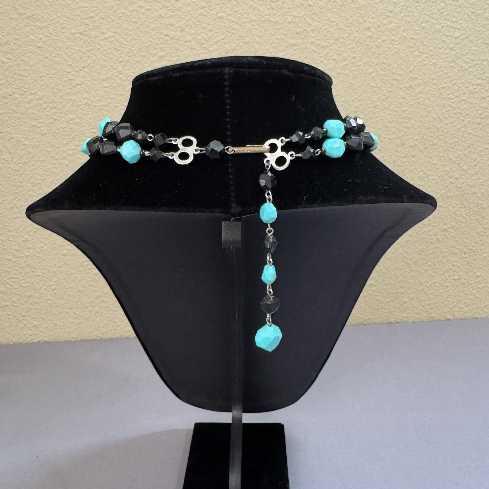 Beaded Choker Necklace Blue Black Double Strand 15 In Womens Jewelry Germany