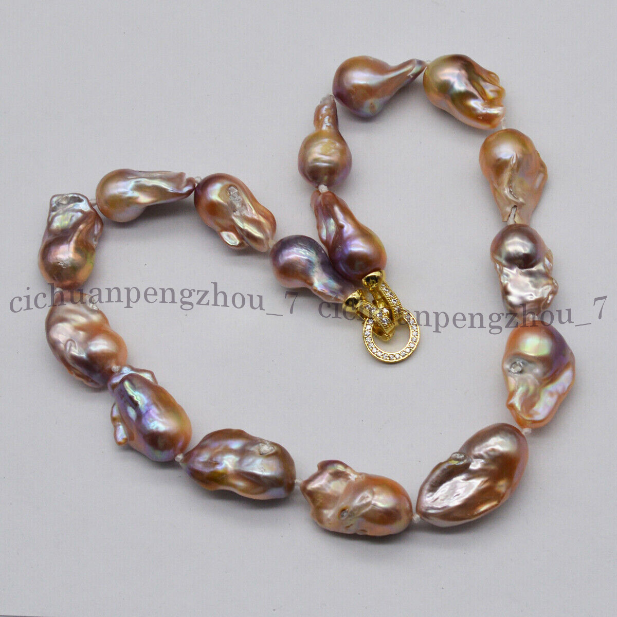Huge 15-25mm Natural Pink Purple South Sea Keshi Baroque Pearl Necklace 18”