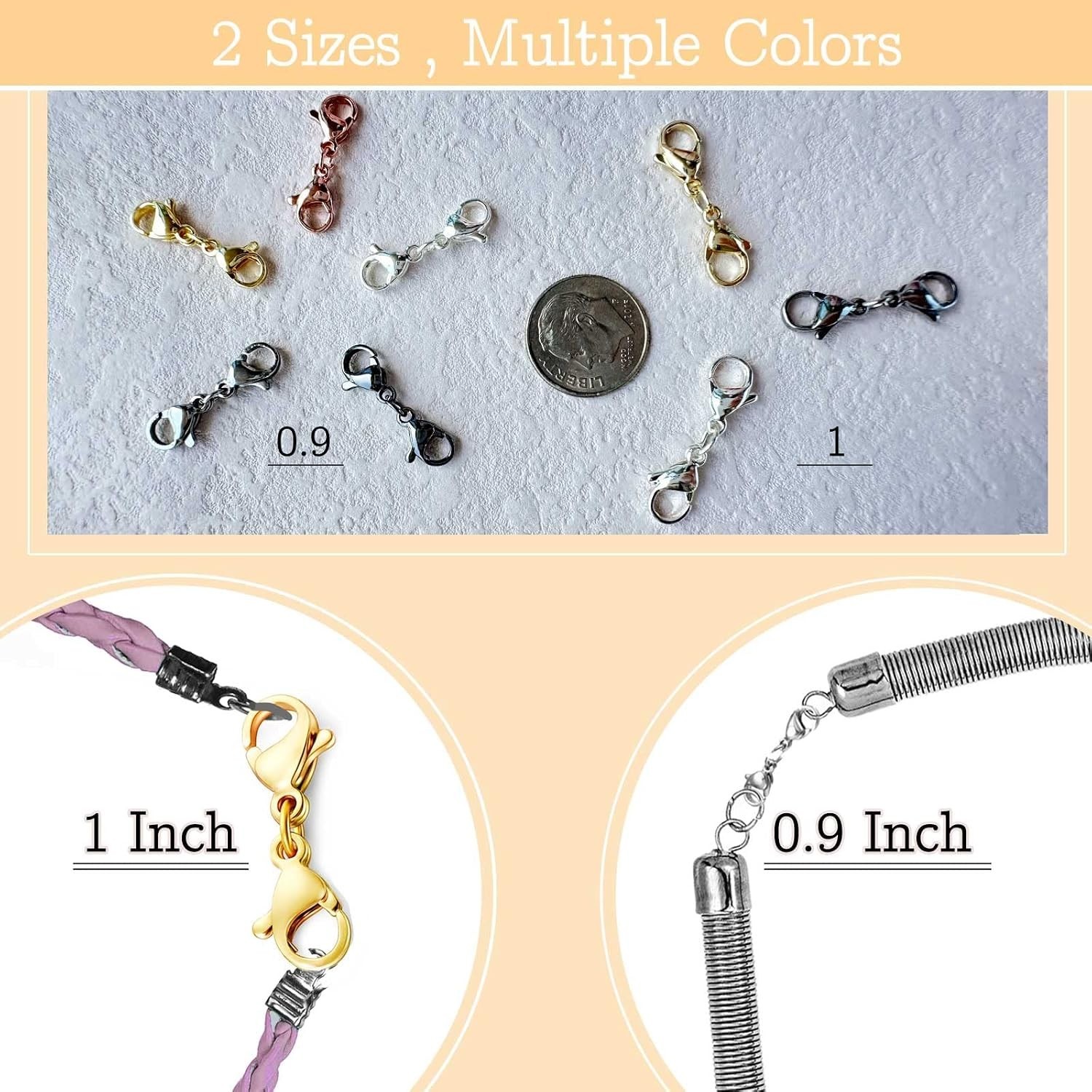 10 Pack Double Lobster Clasps – Exquisite Necklace Extenders in Gold & Silver