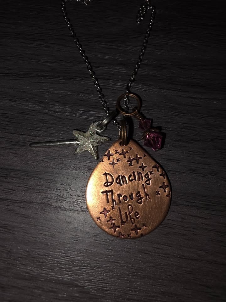 Custom Handmade Stamped Wicked Musical Charm Necklace Dancing Through Life