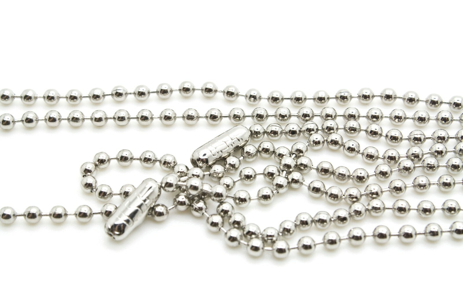 WHOLESALE LOT of 100 200 500 1000 BALL CHAIN NECKLACE 2.4mm 30″ Nickel Plated