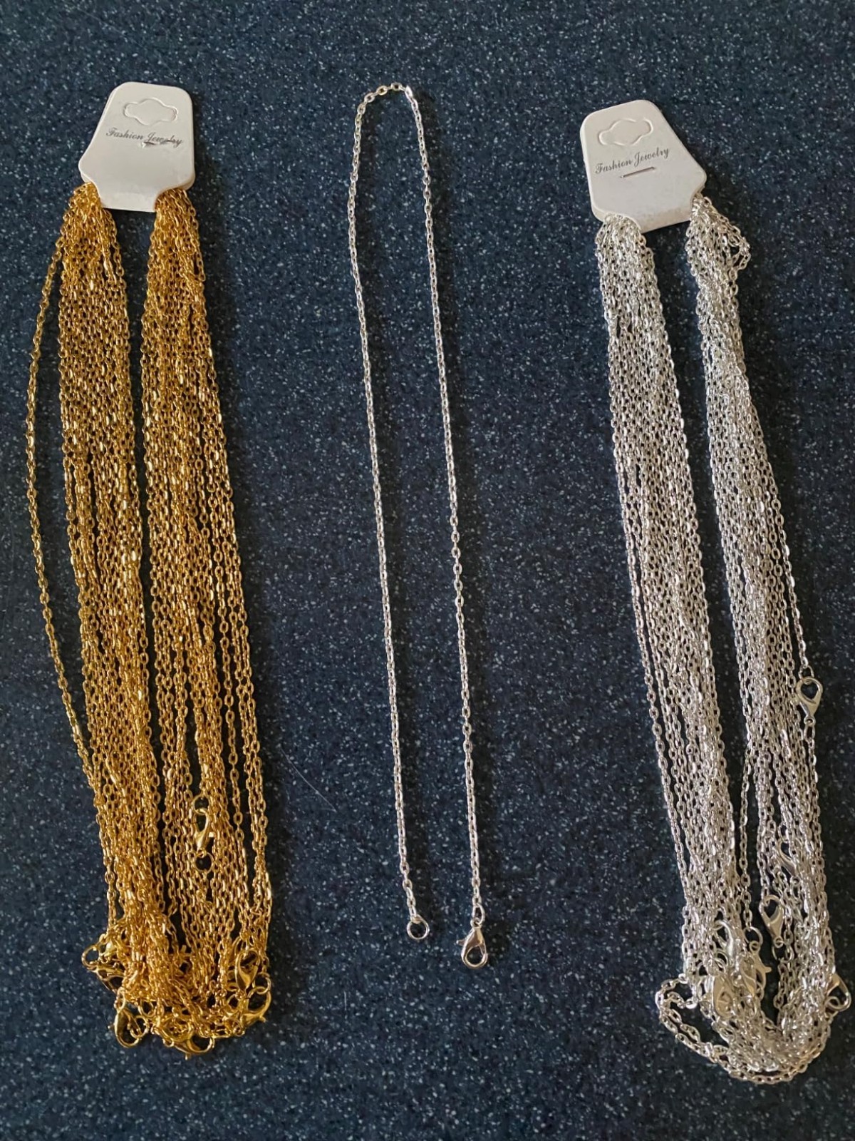 24 Pack 18″ Necklace Chains Gold Silver Plated DIY Jewelry Making Cable Link