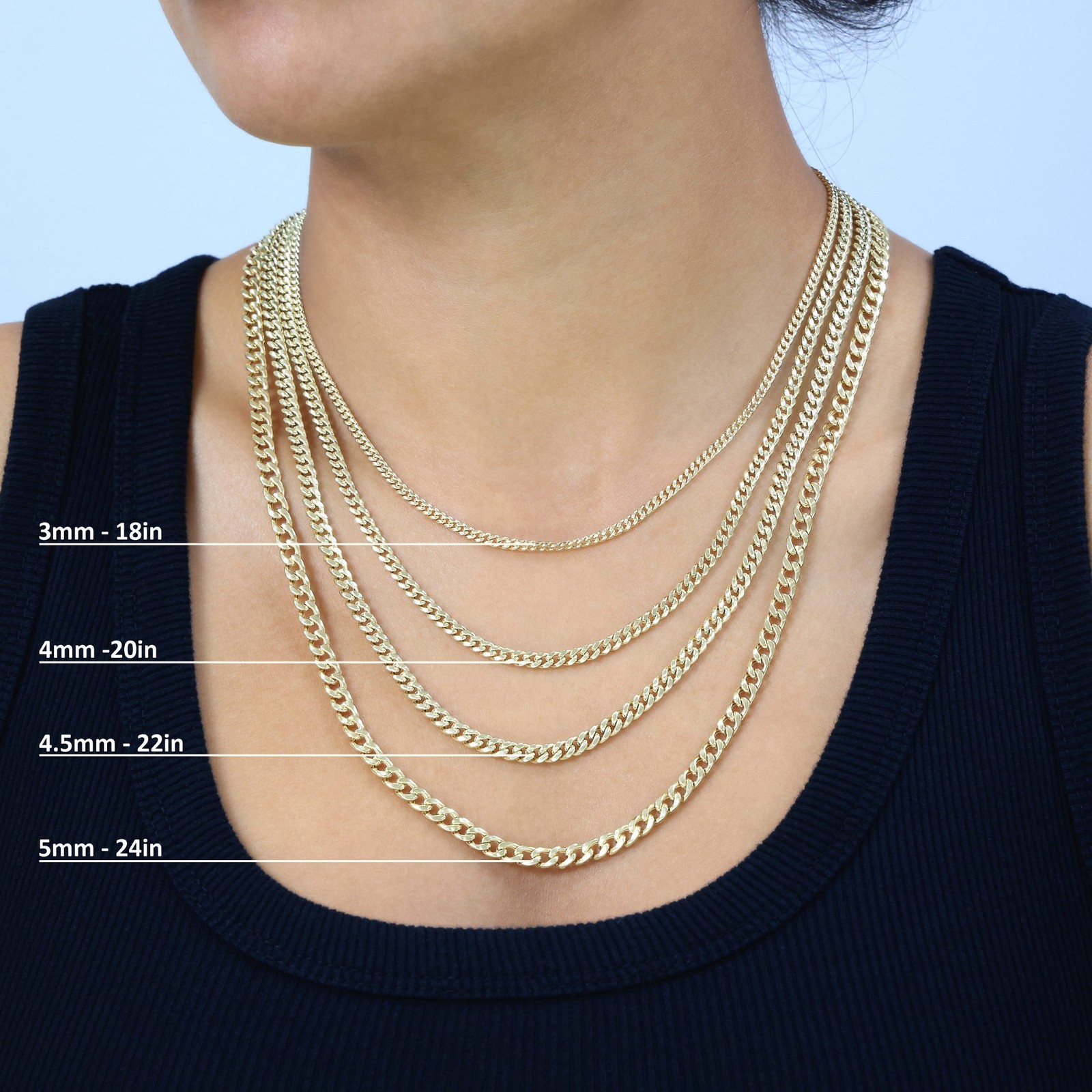14K Yellow Gold 3mm-12.5mm Miami Cuban Link Chain Necklace Mens Women 16″- 30″