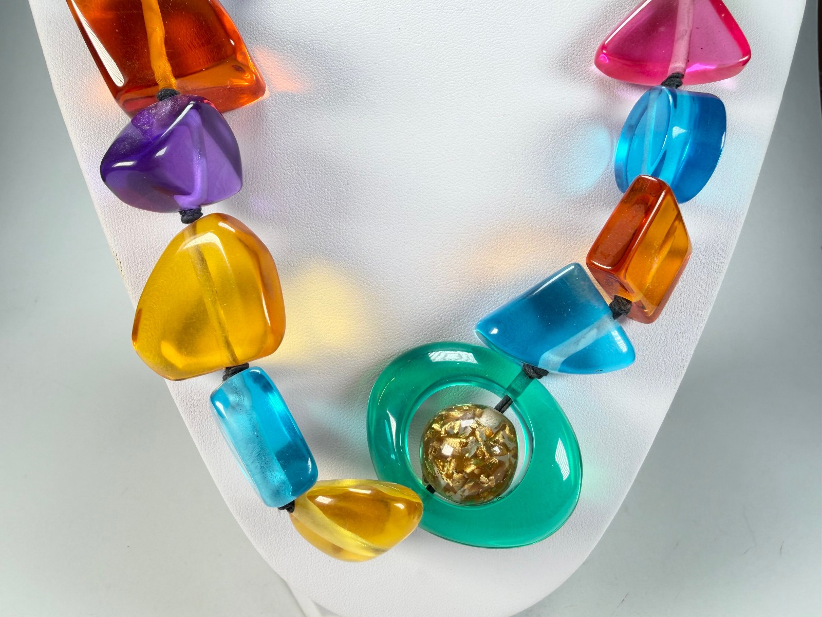 Jackie Brazil “Indiana” Transparent Carnaval Mix Multi-Bead Resin 70cm Necklace