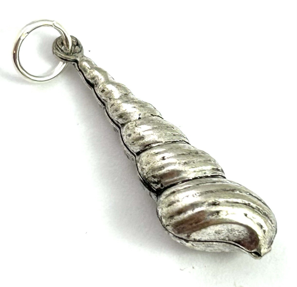 Shell Charm Seashell Pendant Nautical Beach Jewelry Silver Plated Brass Spiral