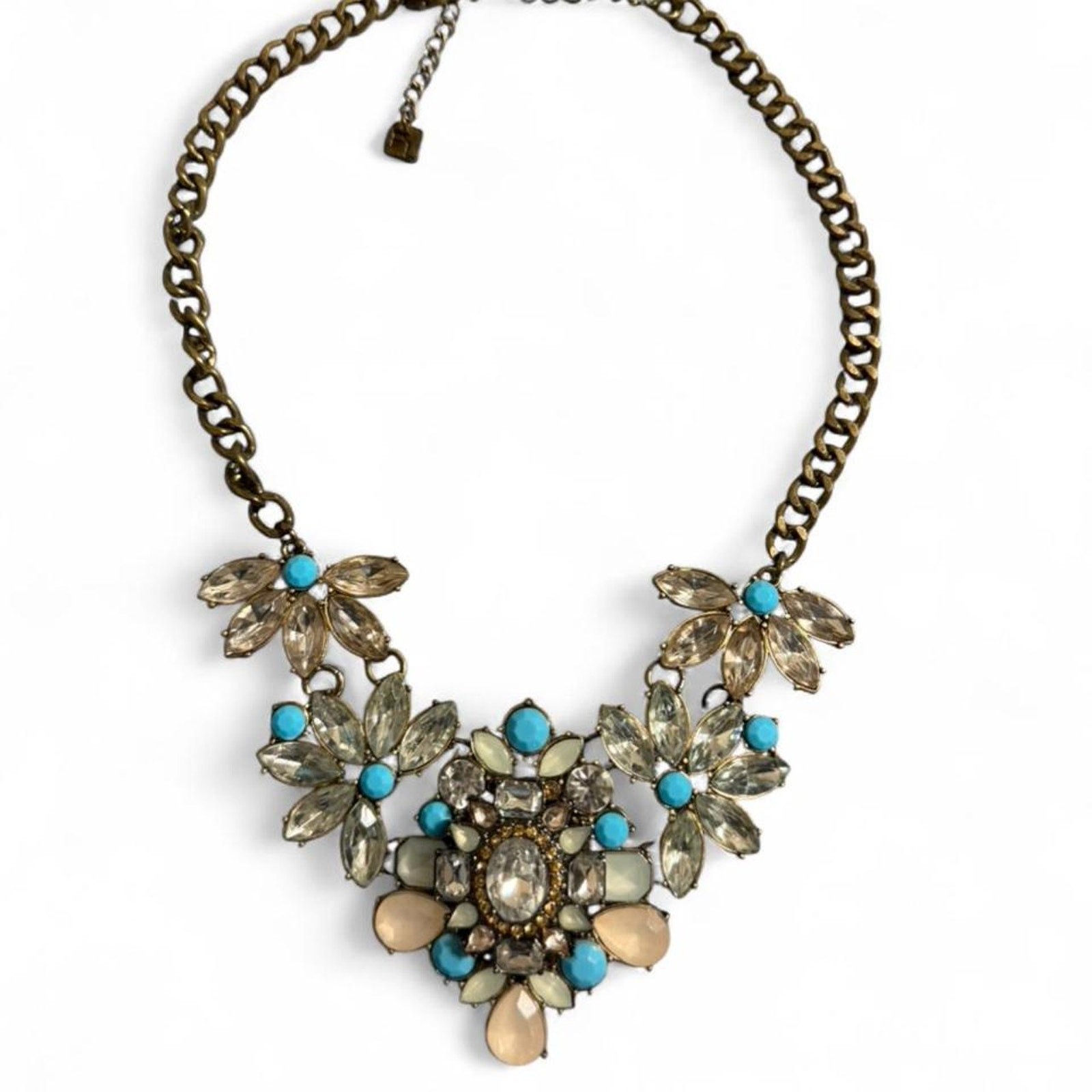 Park Lane Juno Statement Necklace | Blue Opalite & Crystal | Adjustable 16–19”