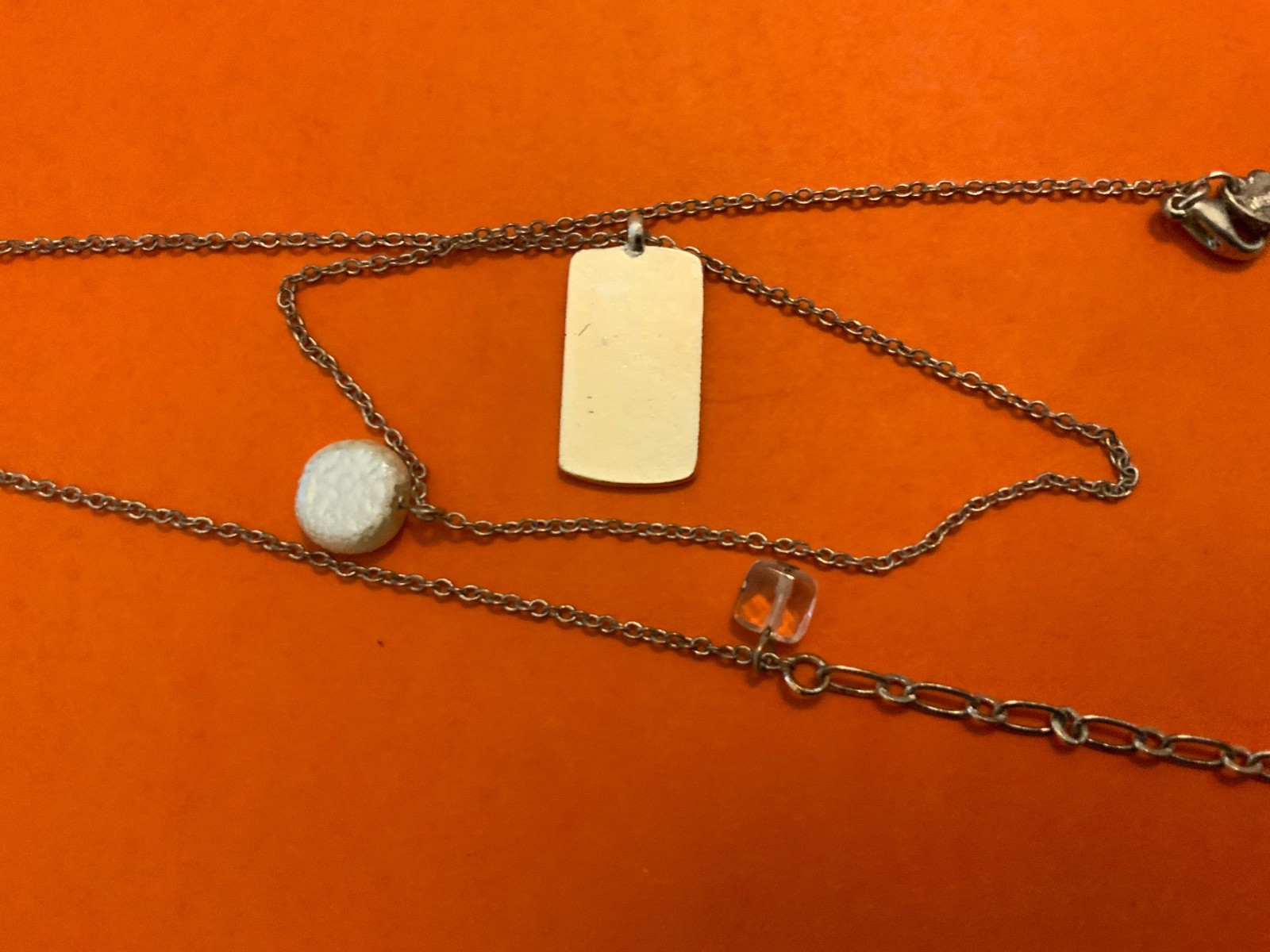 ID Signet tag Coin Pearl crystal AEO American Eagle outfitters dainty necklace