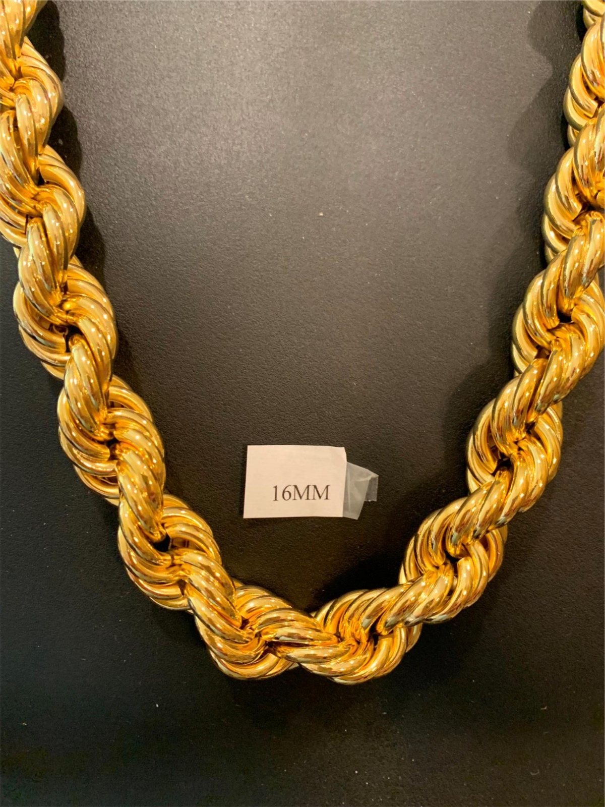 14KT GOLD PLATED 5mm,7mm, 16mm ROPE CHAINS BLING BLING 16″-36″-USA SELLER