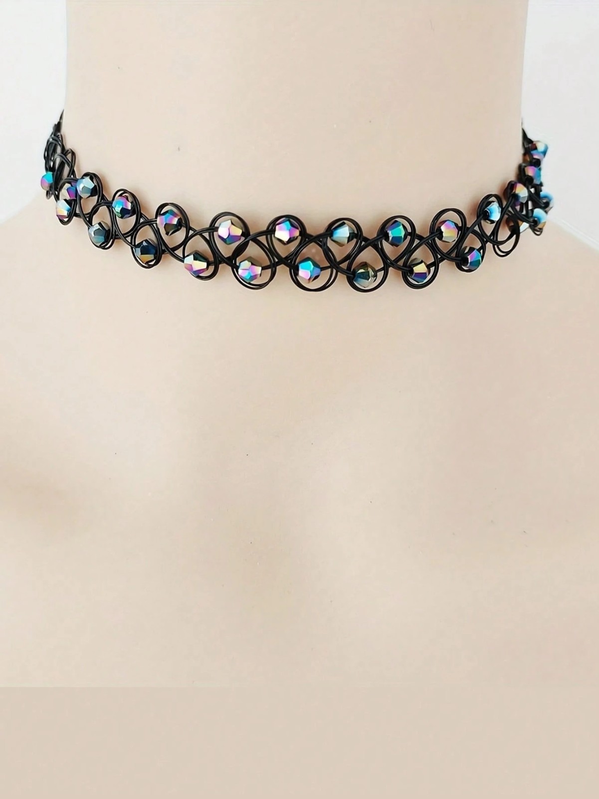 3pcs Stretch Choker Creative Women Necklace Elastic Tattoo Vintage Adjustable US