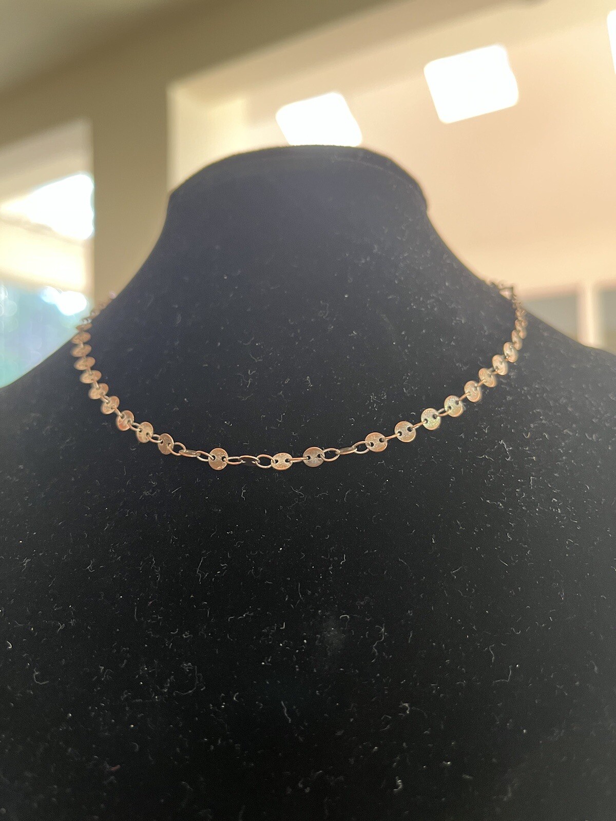 Women Fashion Bronze Overlap Circle Chocker Necklace Jewelry