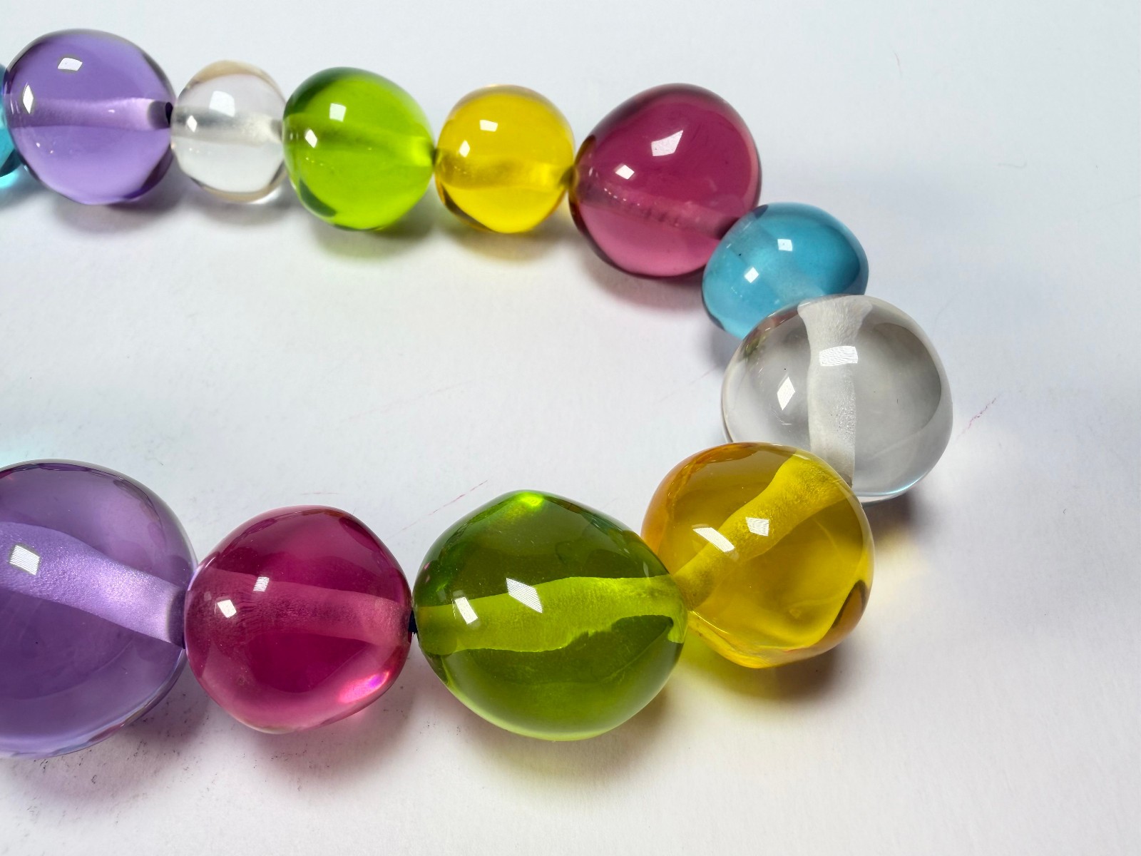 Jackie Brazil “Large Spheres” Transparent Paris Mix Short Abstract Necklace 50cm