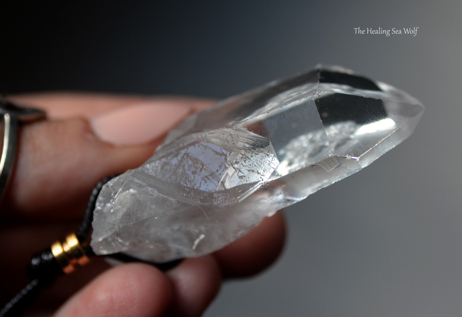 Diamantina Clear Quartz Necklace with Rare Curved Timelines • Manifestation Ally