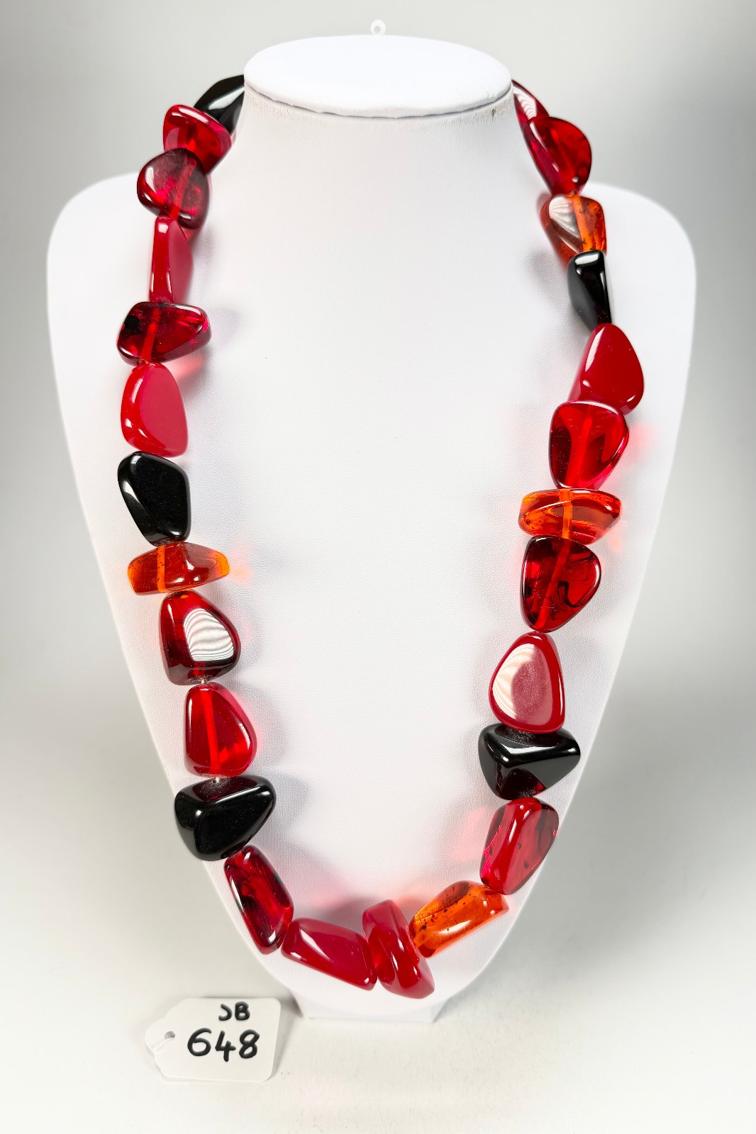 Jackie Brazil “Diamonds” Passion Mix Flintstone Bone 80cm Necklace ( N0080 )