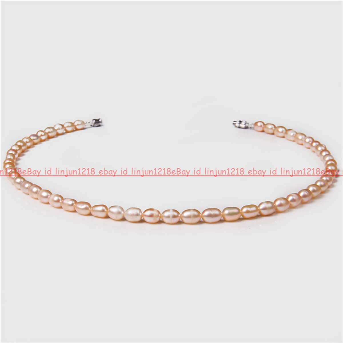 Natural 6-7mm White Pink Purple Freshwater Cultured Pearl Necklace 18in