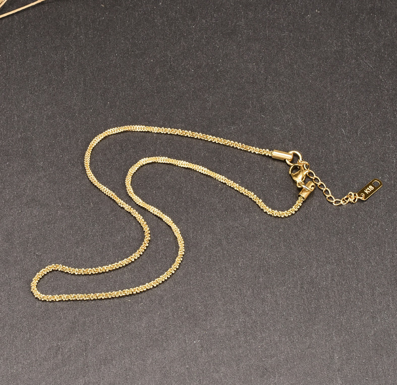 Women Stainless Steel DIAMOND CUT ROPE CHAIN Choker Necklace 15+2″ 3MM PE12