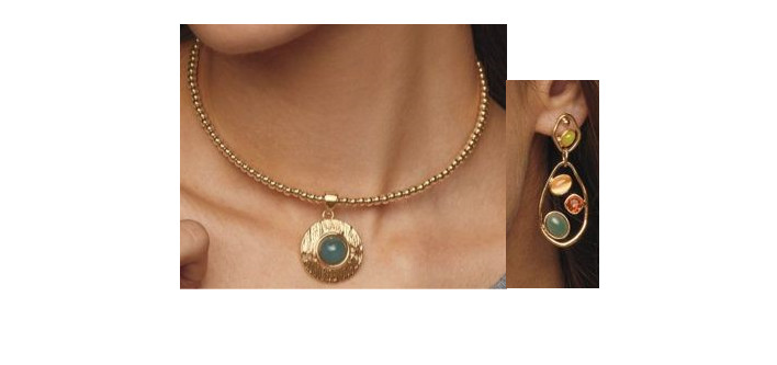 Avon Meadow Goldtone Choker Necklace or Cluster Earrings for Birthday Christmas