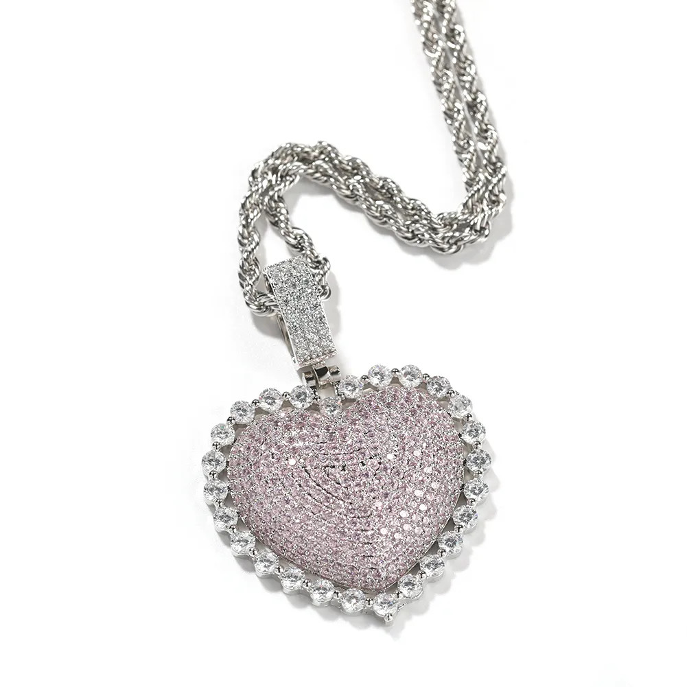 14K Gold Finish Heart Shape Love Anniversary Wife Pendant Charm Necklace Set
