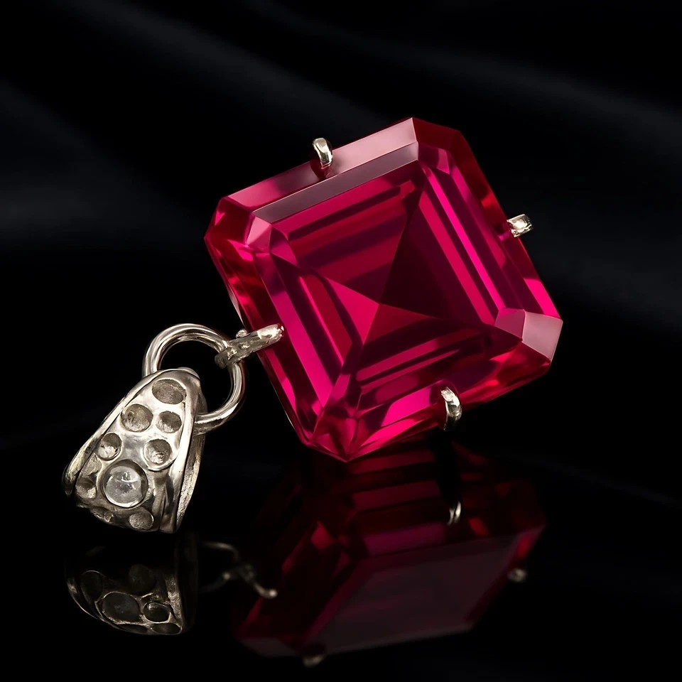 20 Ct Certified Natural Flawless Pink Sapphire 925 Silver Pendant Loose Gemstone
