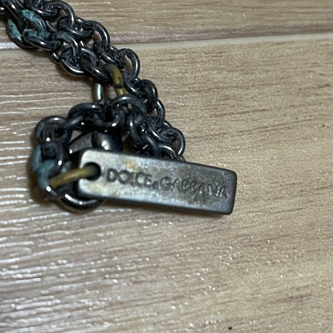 Dolce & Gabbana Large Cross Necklace Red Turquoise Stone Length: 15 in. Vintage