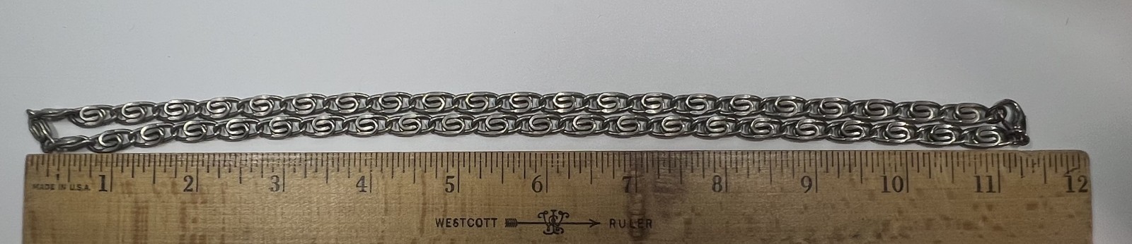 Silver Tone Unique Link Unisex Chain Necklace