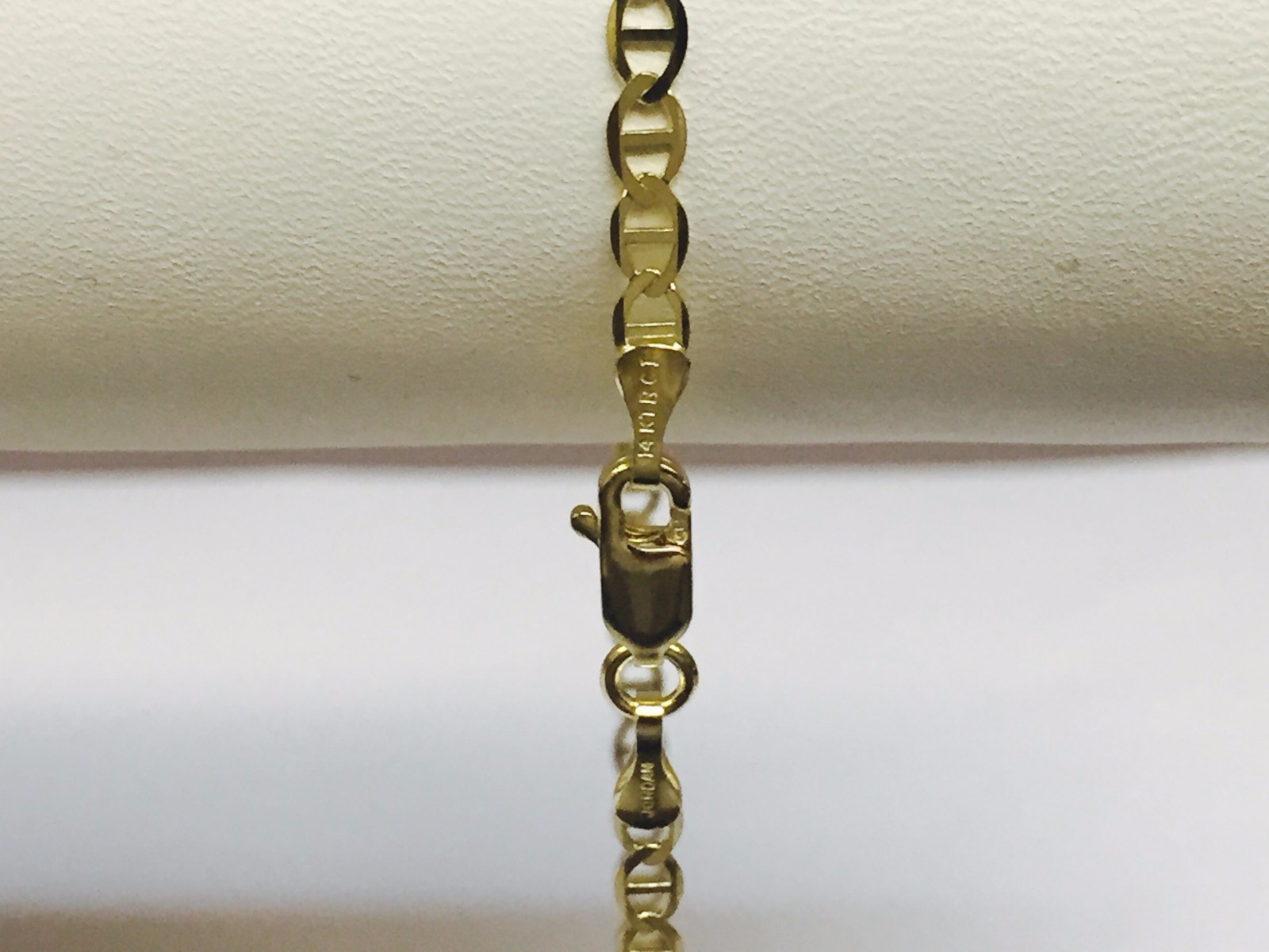 10k Yellow Gold 9″ Solid Anchor Mariner Link Anklet Chain Bracelet 3.2 mm 2Gram