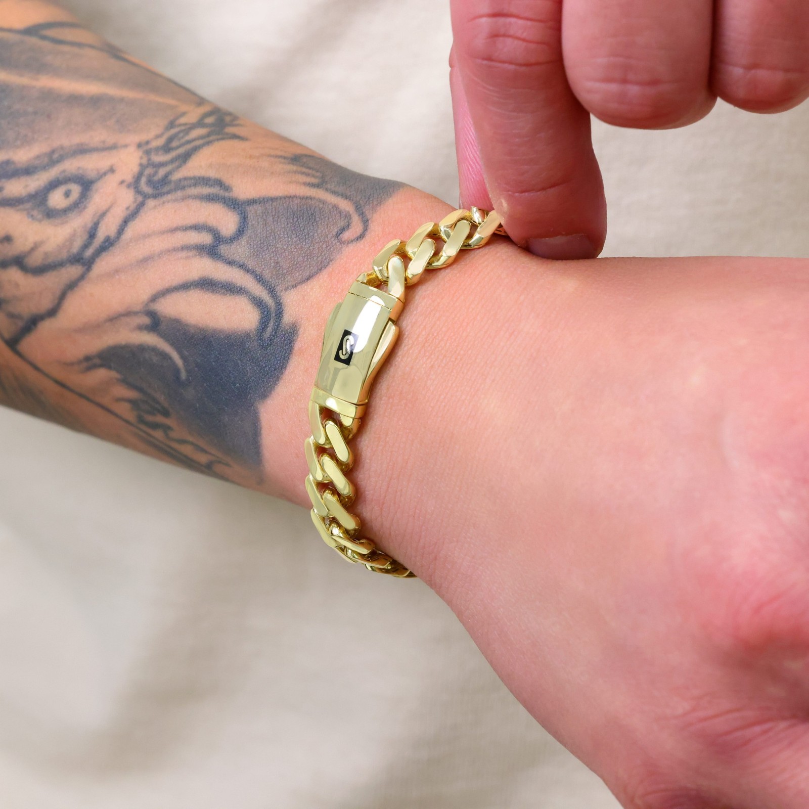 10K Yellow Gold Miami Cuban 9mm Monaco Chain Bracelet Mens Womens 6″ 7″ 8″ 9″