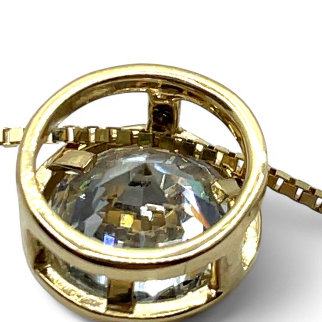 14k Yellow Gold White/Colorless Cubic Zirconia Pendant 18in (KS1019093)