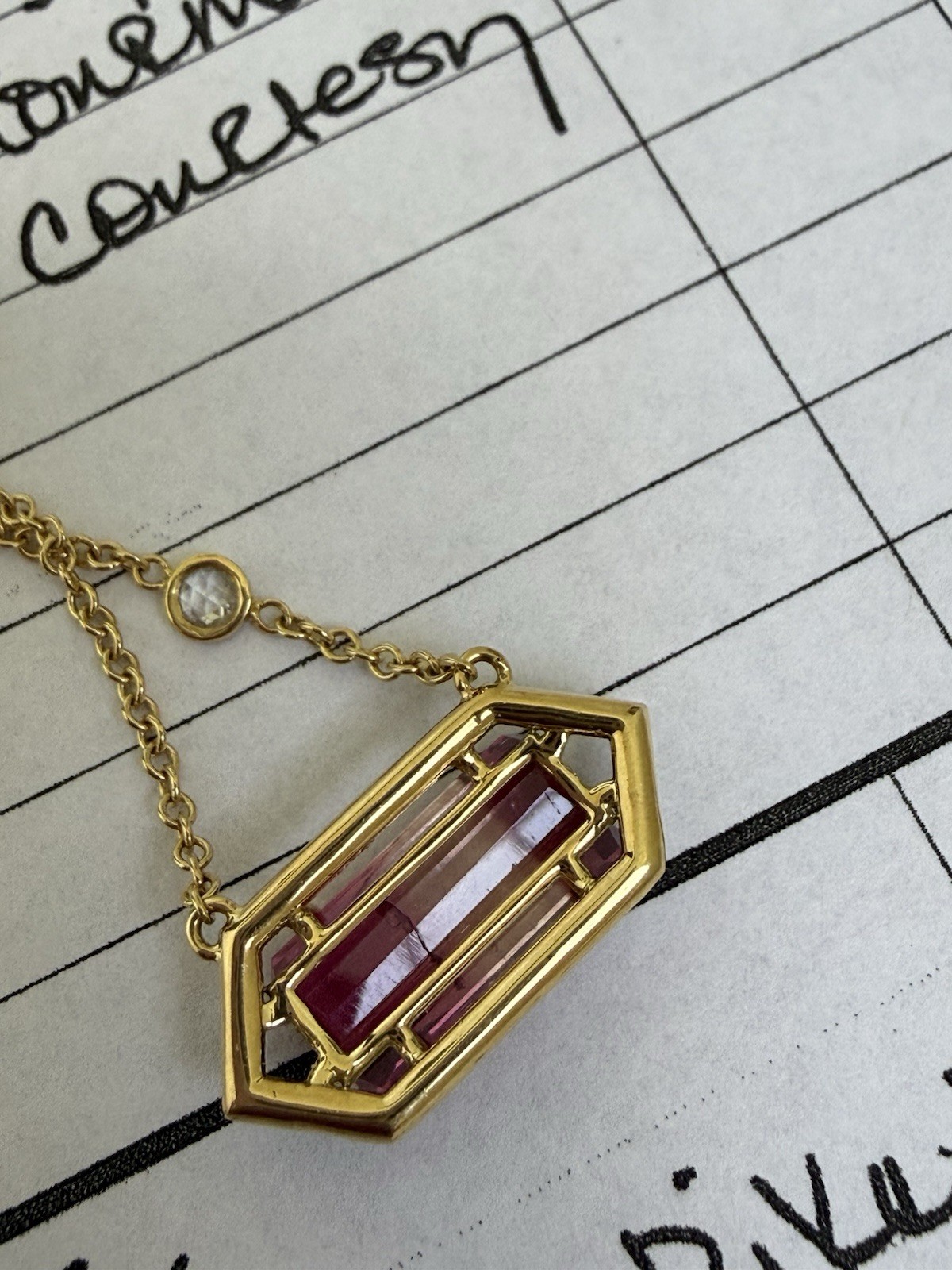 Jemma Wynne 18kt Solid gold Bi Color Tourmaline Necklace Ylang23