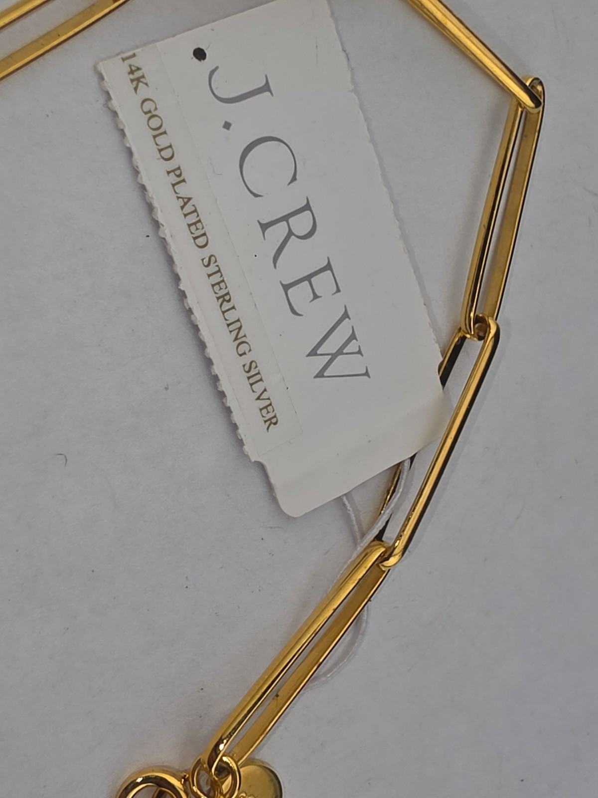 NWT J Crew Gold over Sterling Vermeil Paperclip Chain Necklace 16″