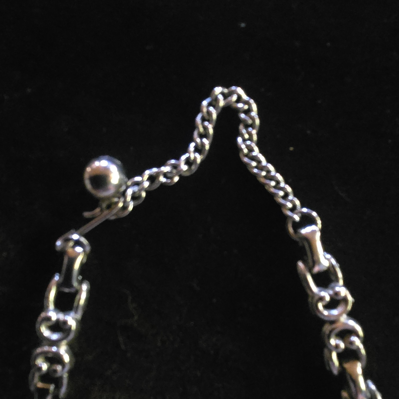 Silver Tone Bar Link Chain Choker/ Neclace 16 Adjustable Hook