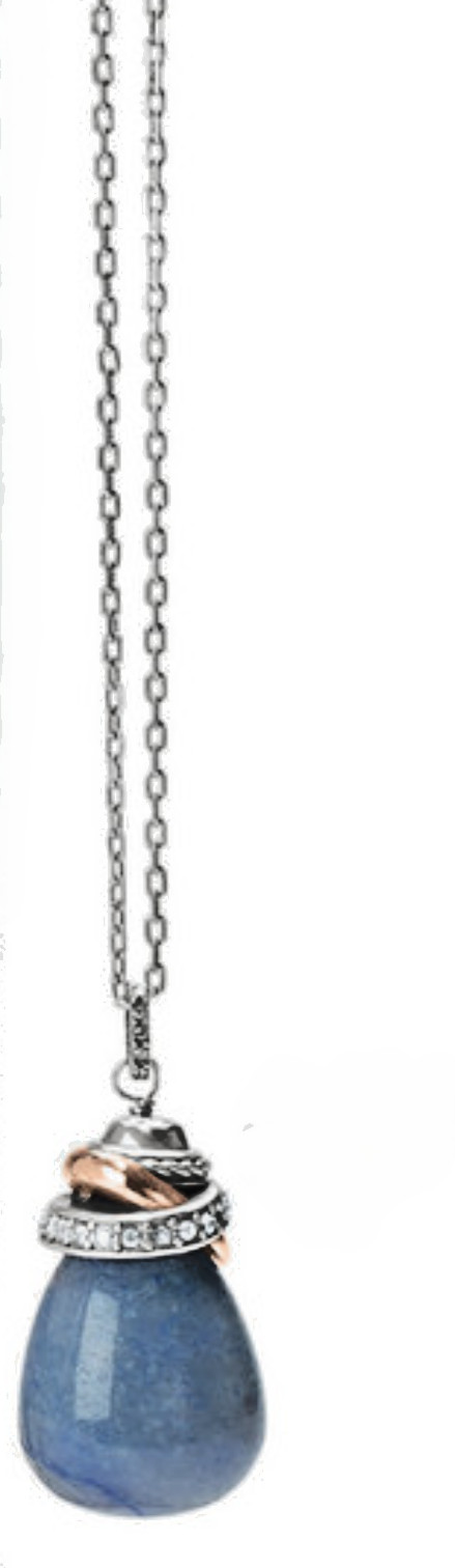 Brighton NEPTUNE’S RINGS Brazil Blue QUARTZ Necklace RT $88-NWT