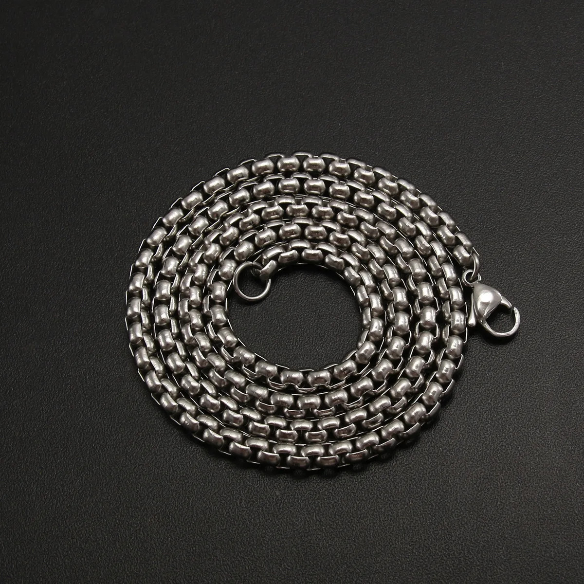 Venetian Box Chain Necklace Stainless Steel Silver Gold Black Width 2mm 6mm