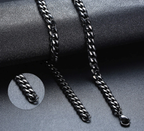 3/5/7/9/11mm Stainless Steel Cuban Curb Chain Silver/Black/Gold Necklace Chain