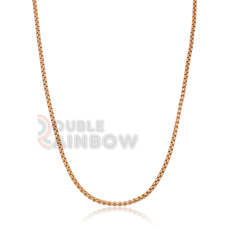 C07 16-36″Men Women stainless steel Gold 3.5mm Rolo Box Necklace Chain link