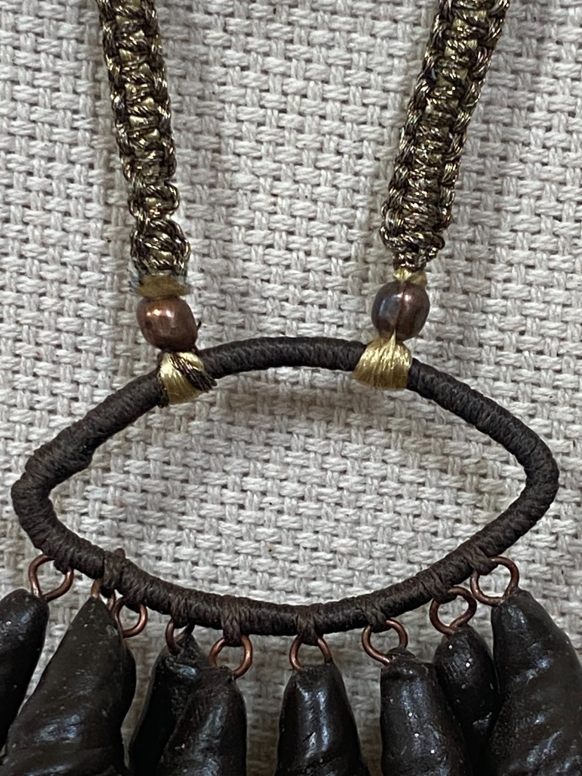 Statement Necklace with Clay & Natural Coral Charms – Handmade Boho Jewelry