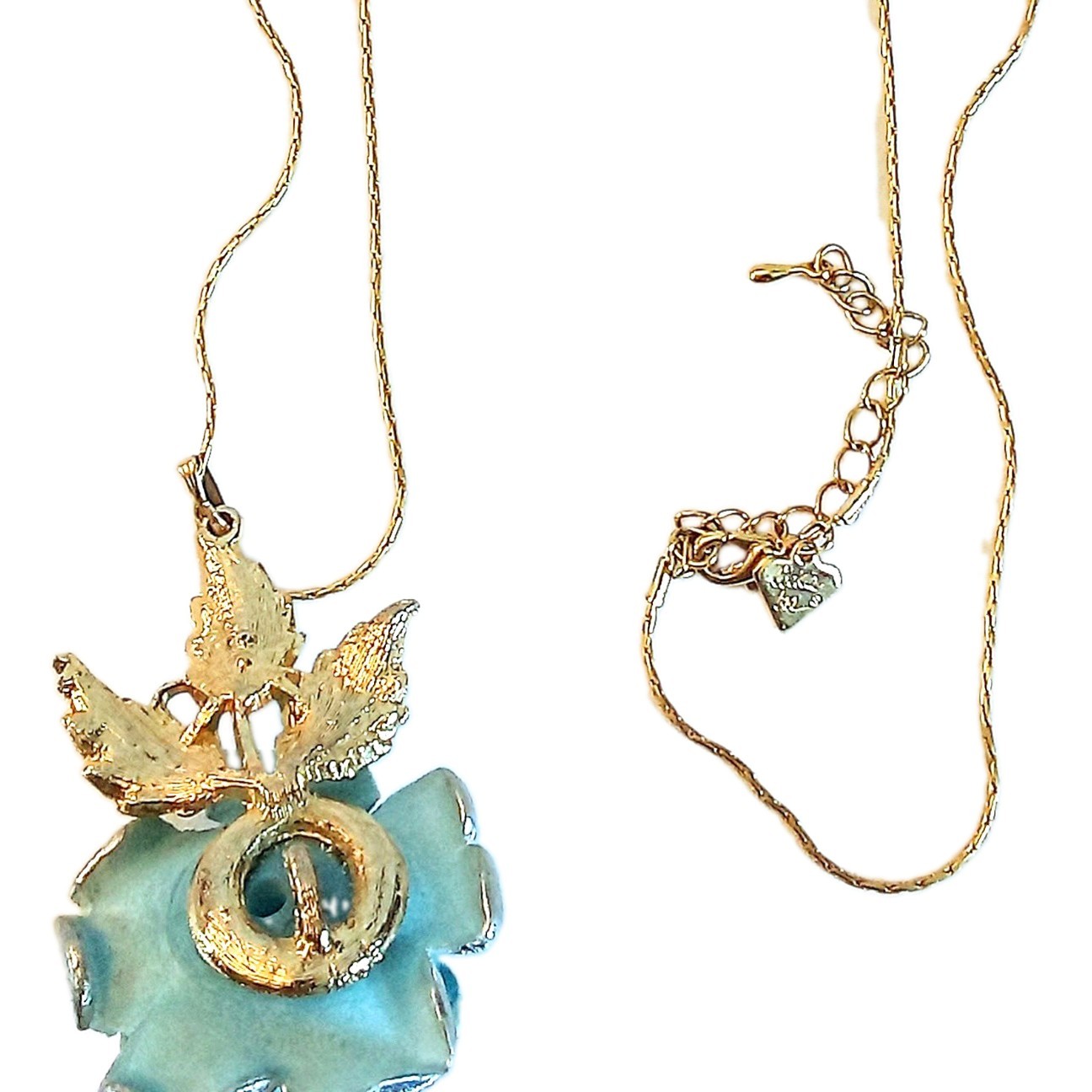 Dainty Blue Rose Pendant Necklace