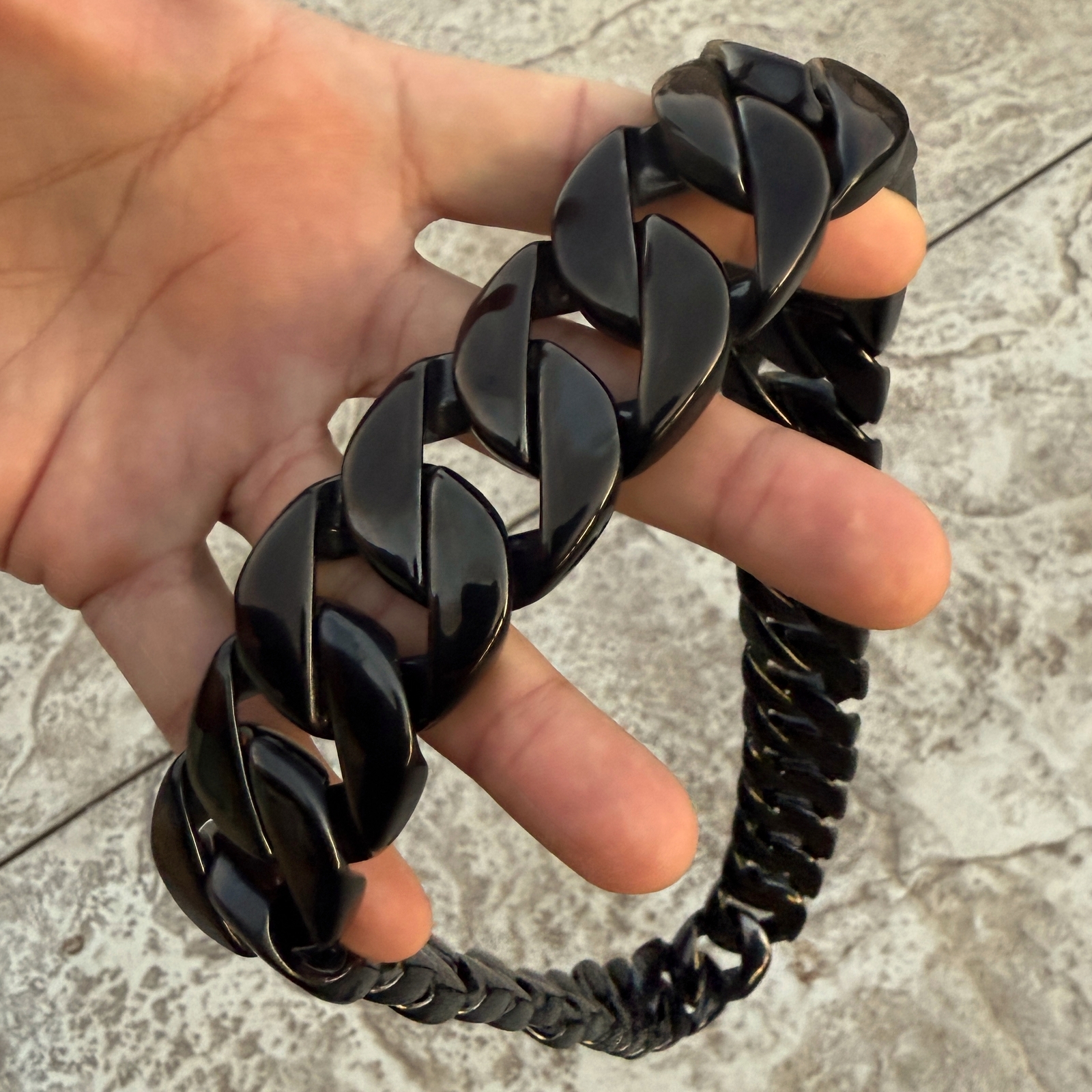 Men’s Huge Black Chain Cuban Link Stainless Steel Necklace 30MM Thick 24″-28″