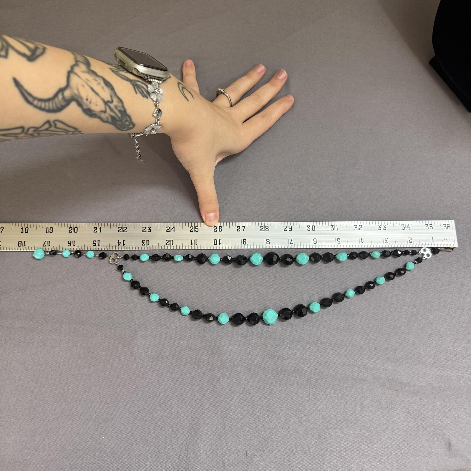 Beaded Choker Necklace Blue Black Double Strand 15 In Womens Jewelry Germany