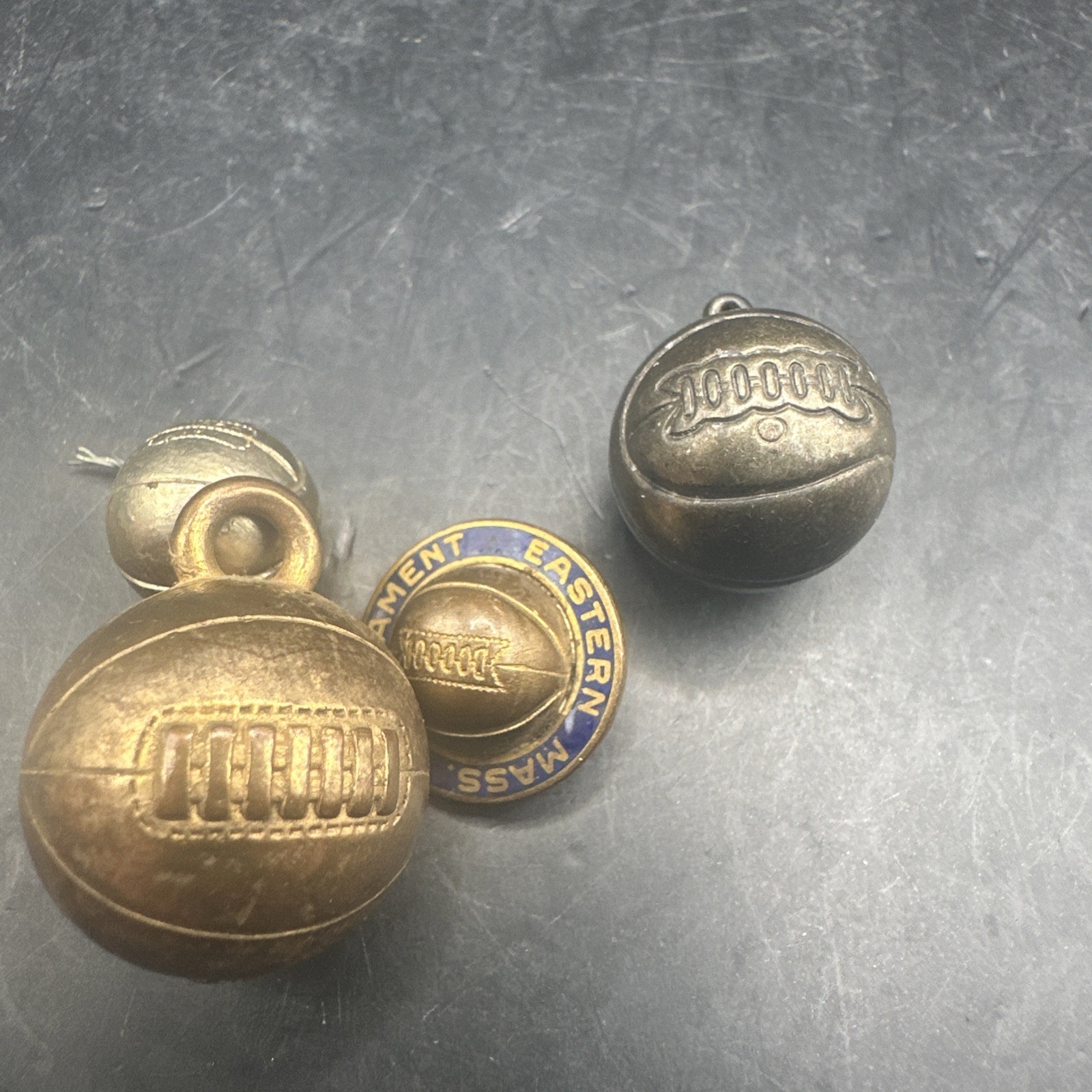 Set of 3 1950’s Basketball Necklace Charms And Vintage Pin