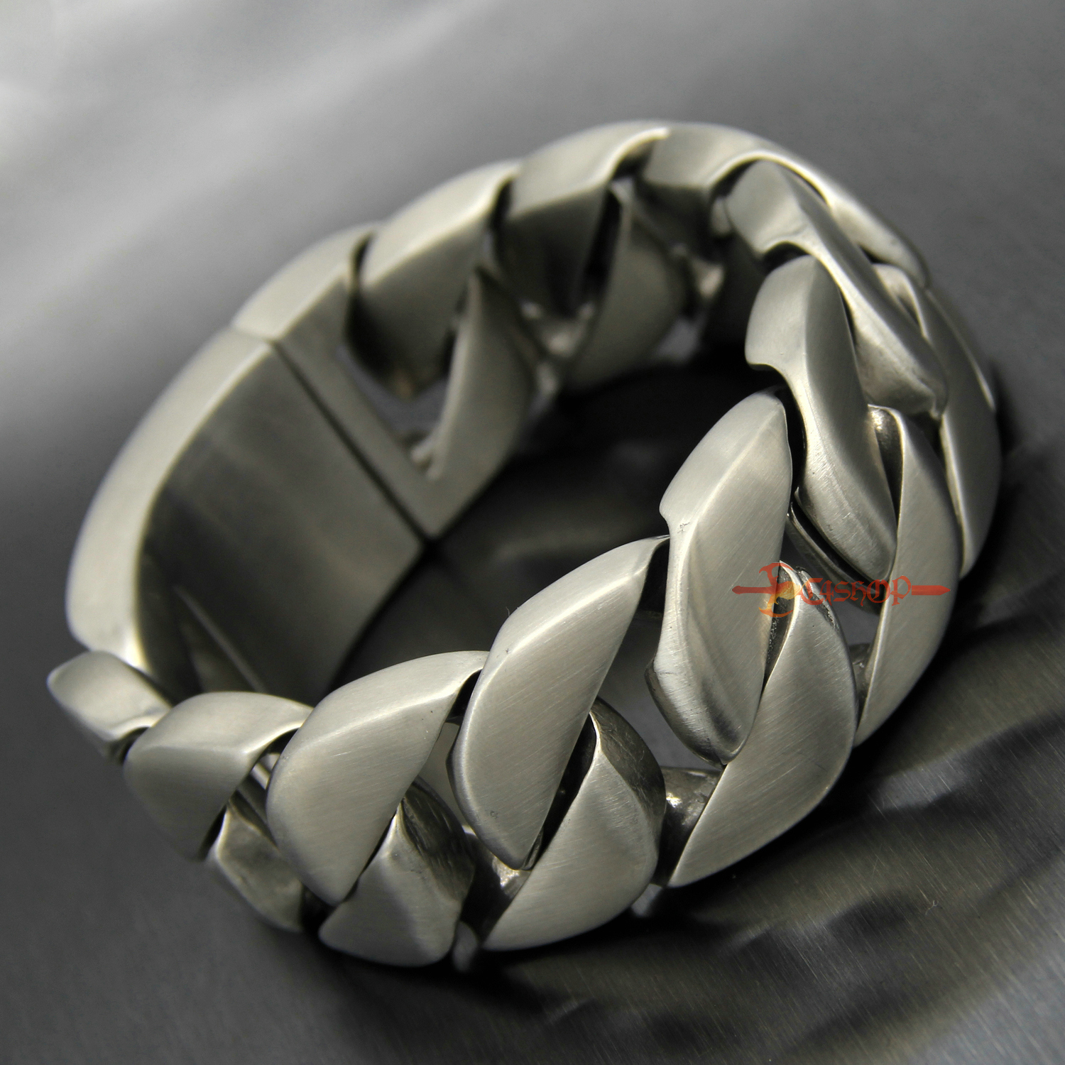 Huge Heavy Matte Brushed Stainless Steel Cuban Chain Men’s Bracelet Necklace