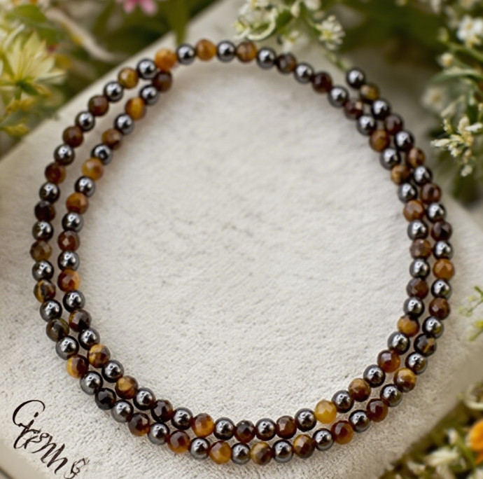 Natural Stone Triple Protection Choker Healing Energy Necklace Jewelry Gifts