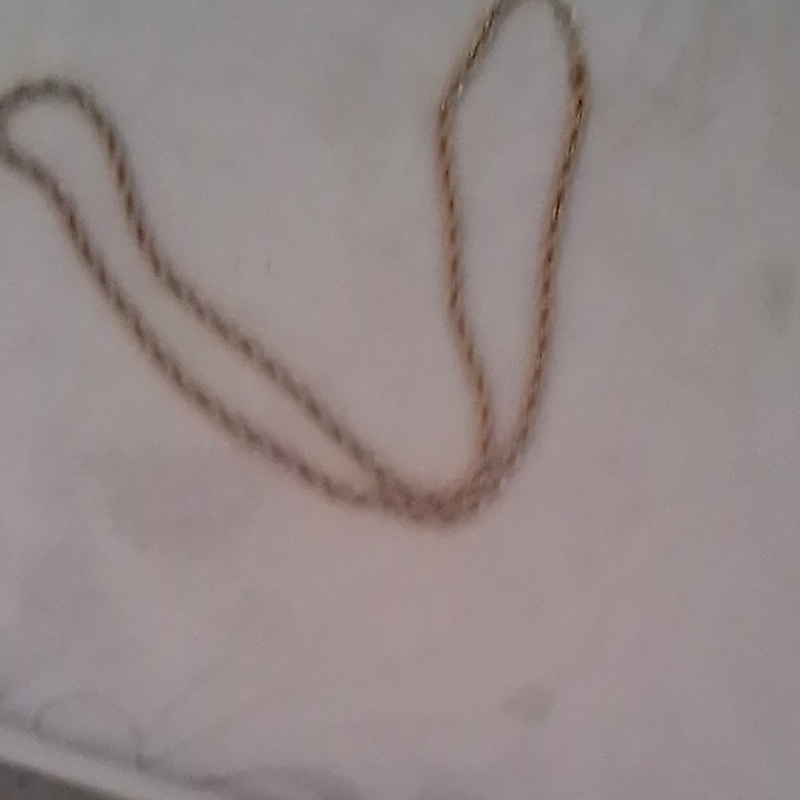 Gold Tone Metal Rope Chain Necklace with Clasp, No Stone