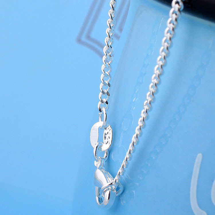 Wholesale 10pcs 925 Sterling Solid Silver Plated 2mm Curb Chain Necklace 16″-30″