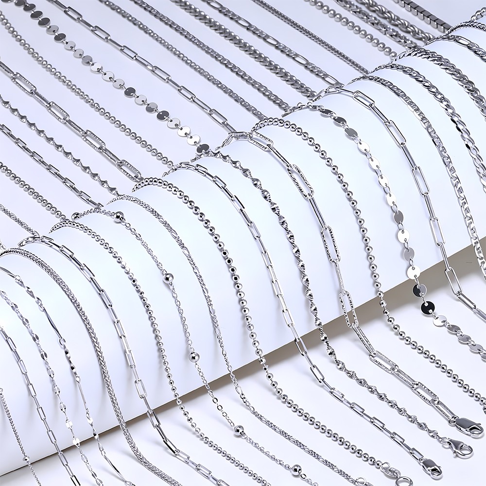 925 Silver Plated Chain Necklace, Multi-Style, Lengths, Layering, Gift for Women