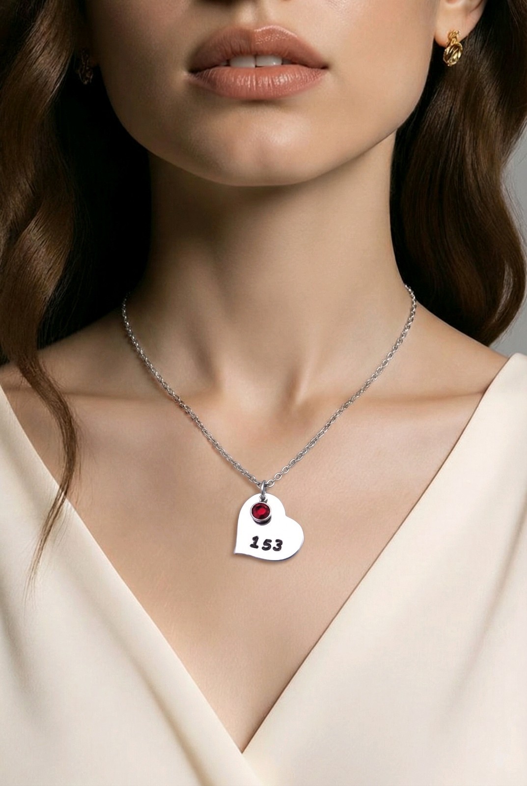 Fire Fighter Necklace with Badge Number, Personalized Firefighter Wife Jewelry